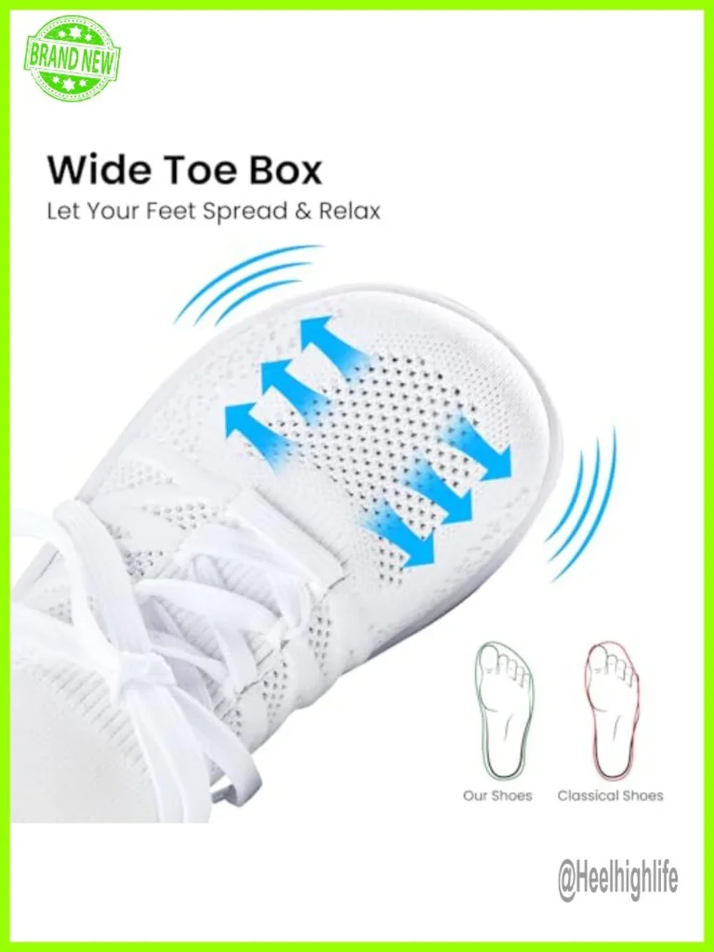 Wide Toe Box Barefoot Shoes Slip on Walking Sneakers Breathable Knit